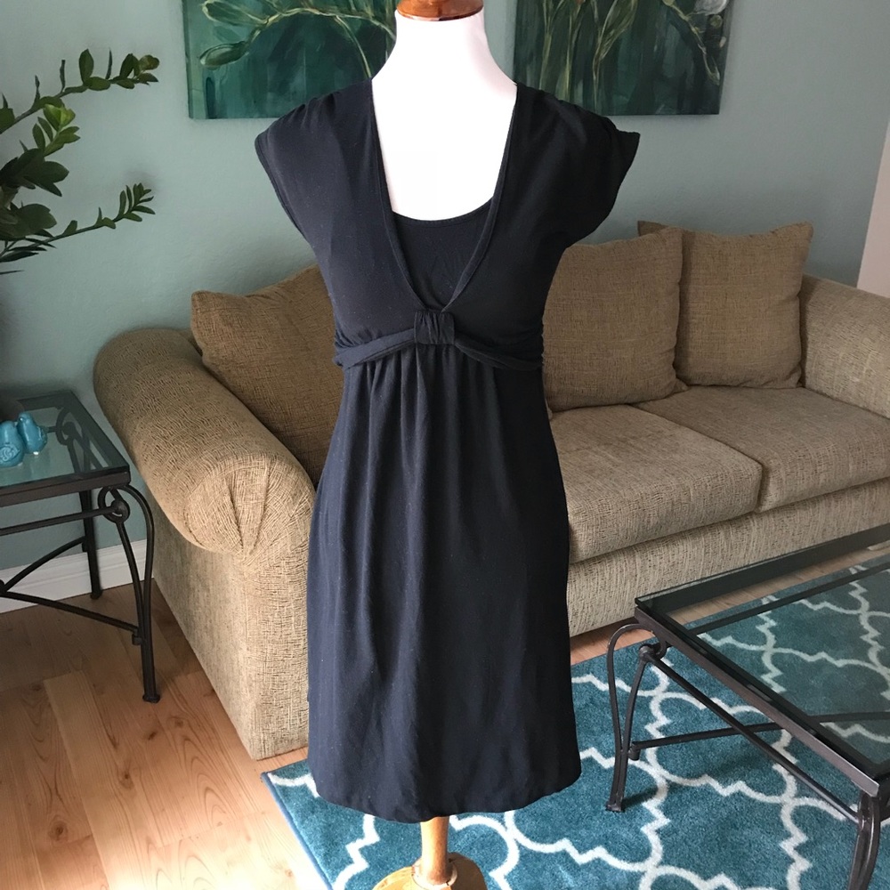 Maternity black cotton dress from Old Navy